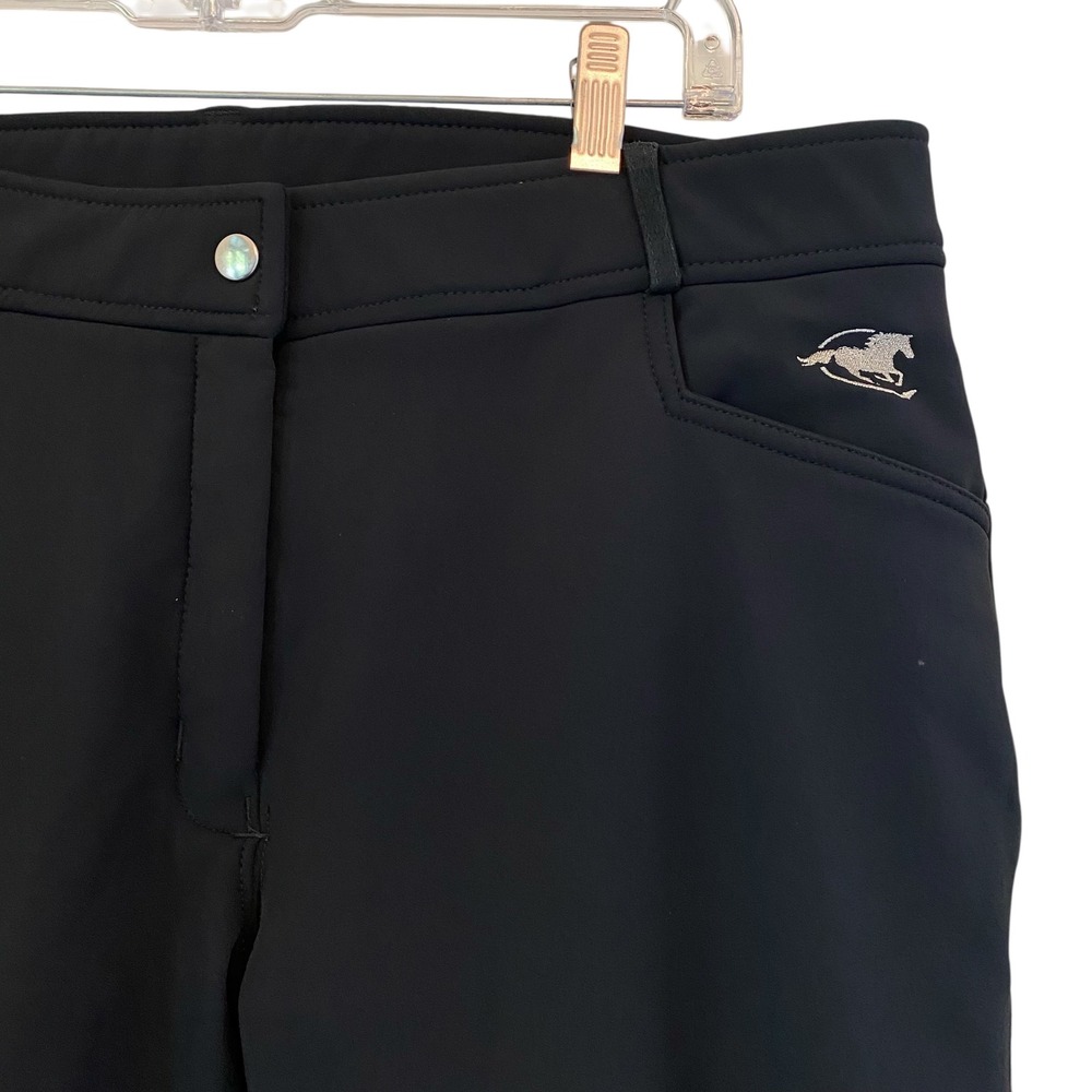 SmartPak Piper Black Knee Patch Riding Breeches Lined Pants 34R Equestrian - Picture 8 of 14